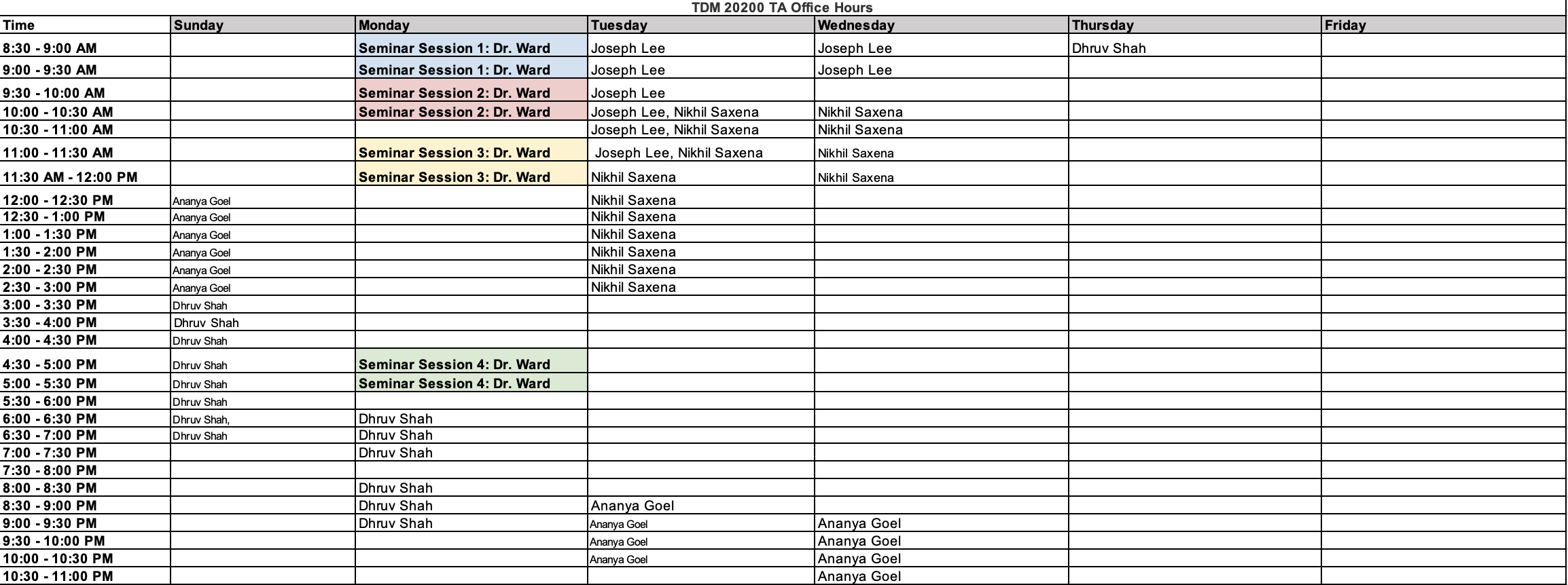 TDM 202 Office Hours